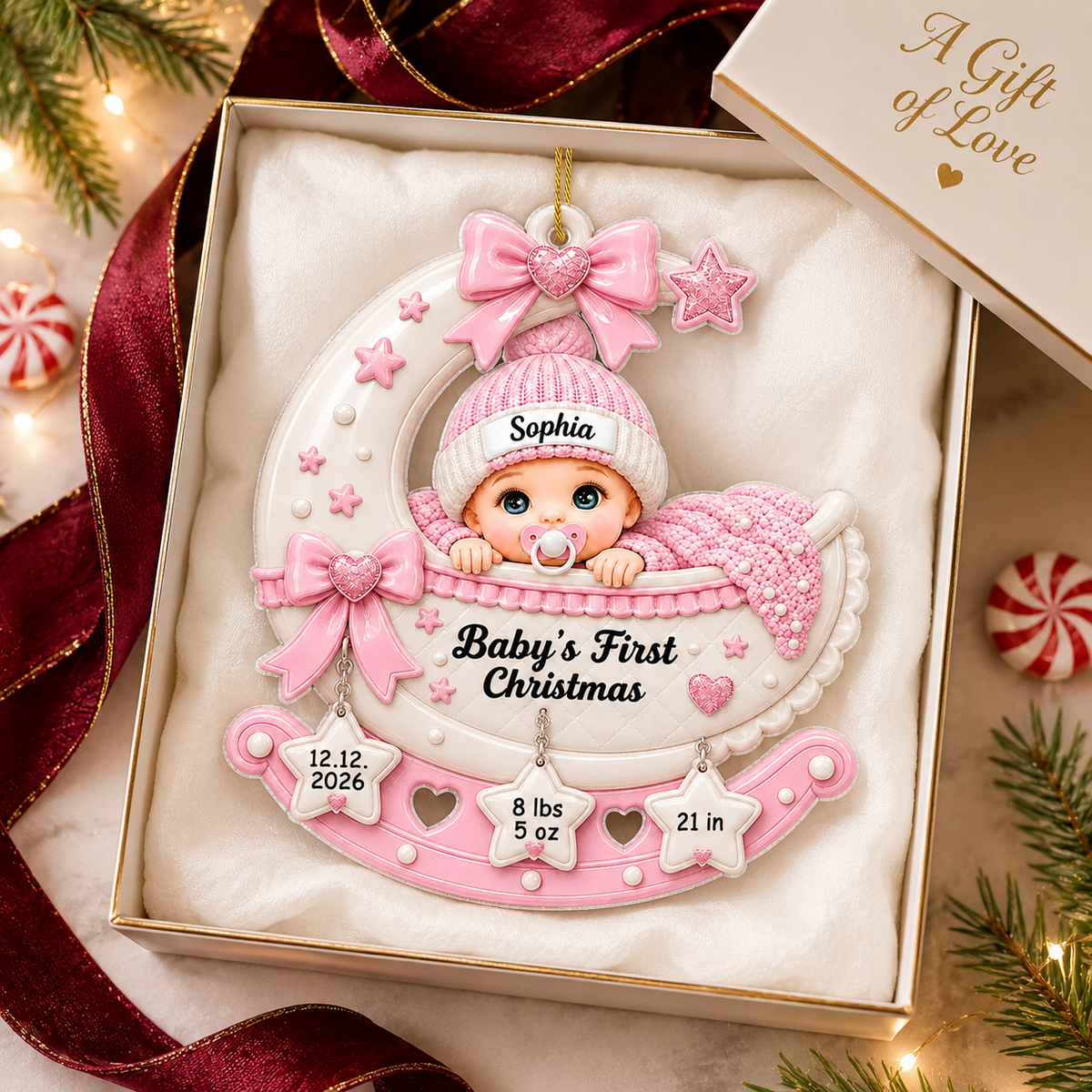 Personalized Baby First Christmas Ornament product image 4 of 5