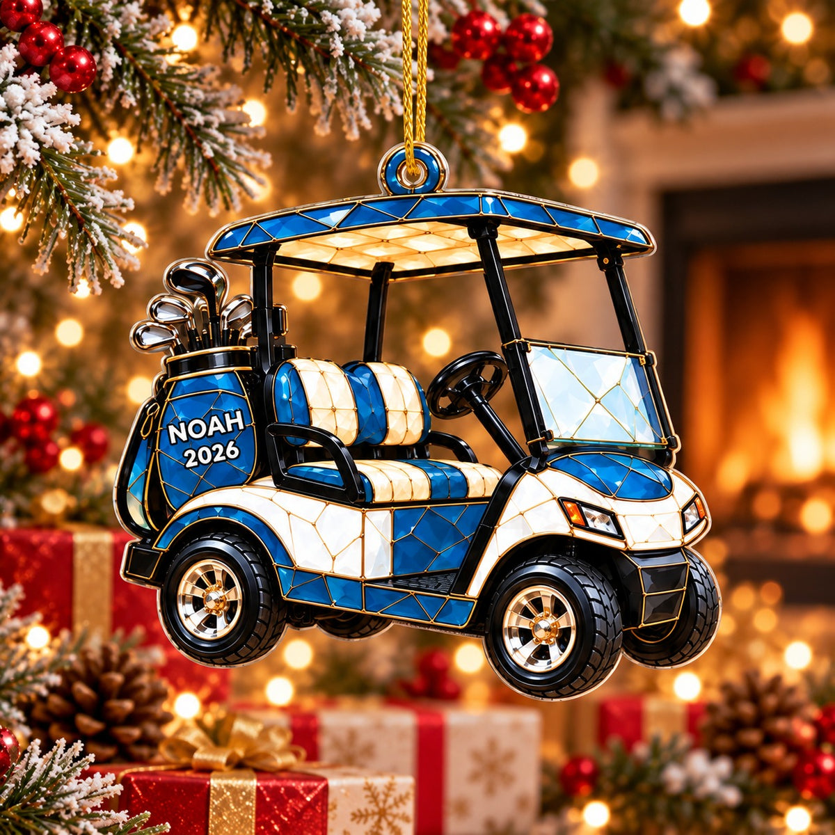 Personalized Golf Cart Christmas Ornament, Christmas Gift