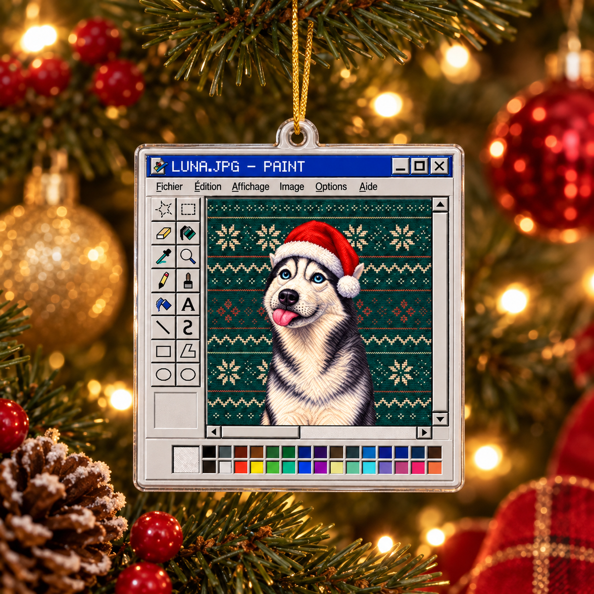 Personalized Pet Photo Christmas Ornament, Dog Ornament