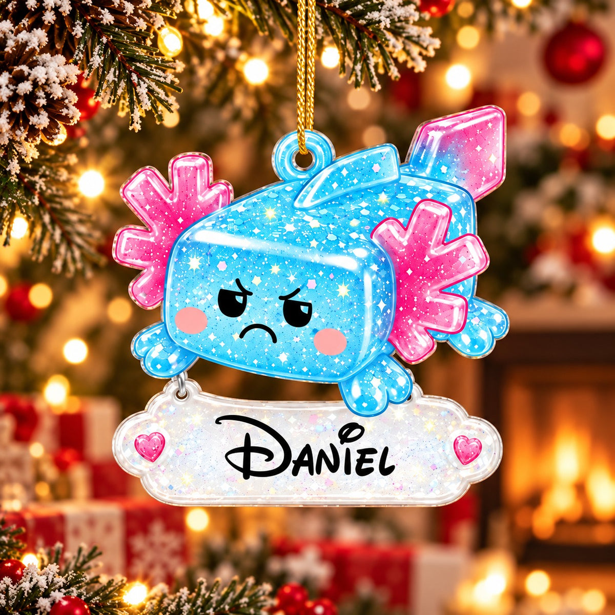 Personalized Cute Axolotl Christmas Ornament, Christmas Gift