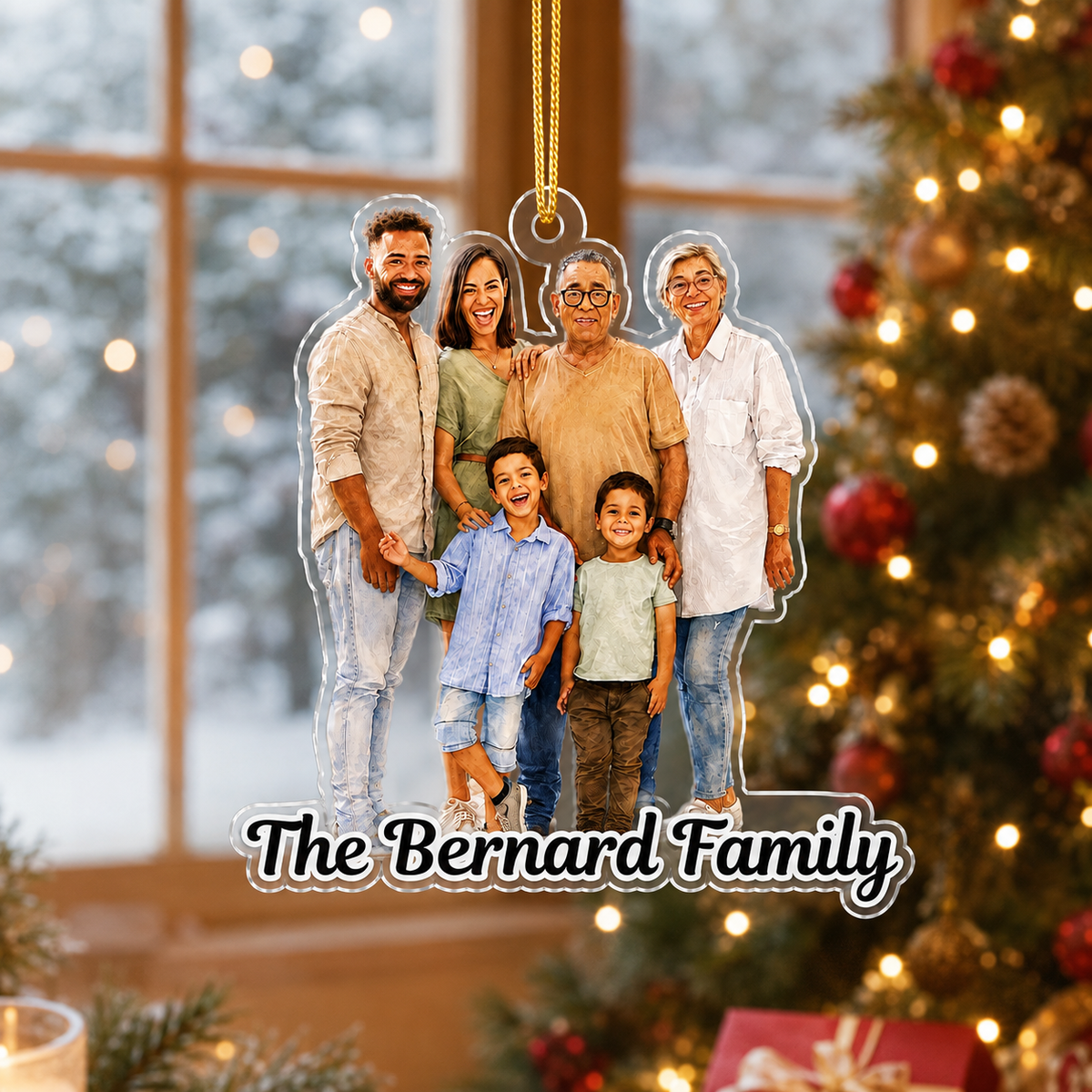Personalized Family Photo Christmas Ornament product image 4 of 5