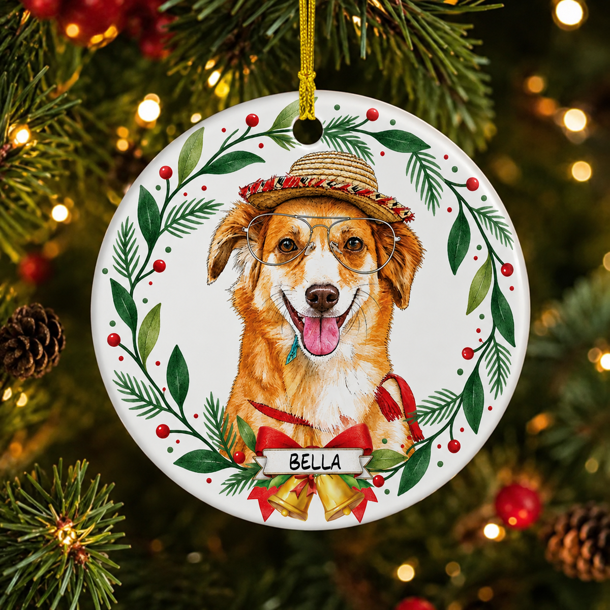 Personalized Pet Photo Christmas Ornament – Dog or Cat product image 5 of 8