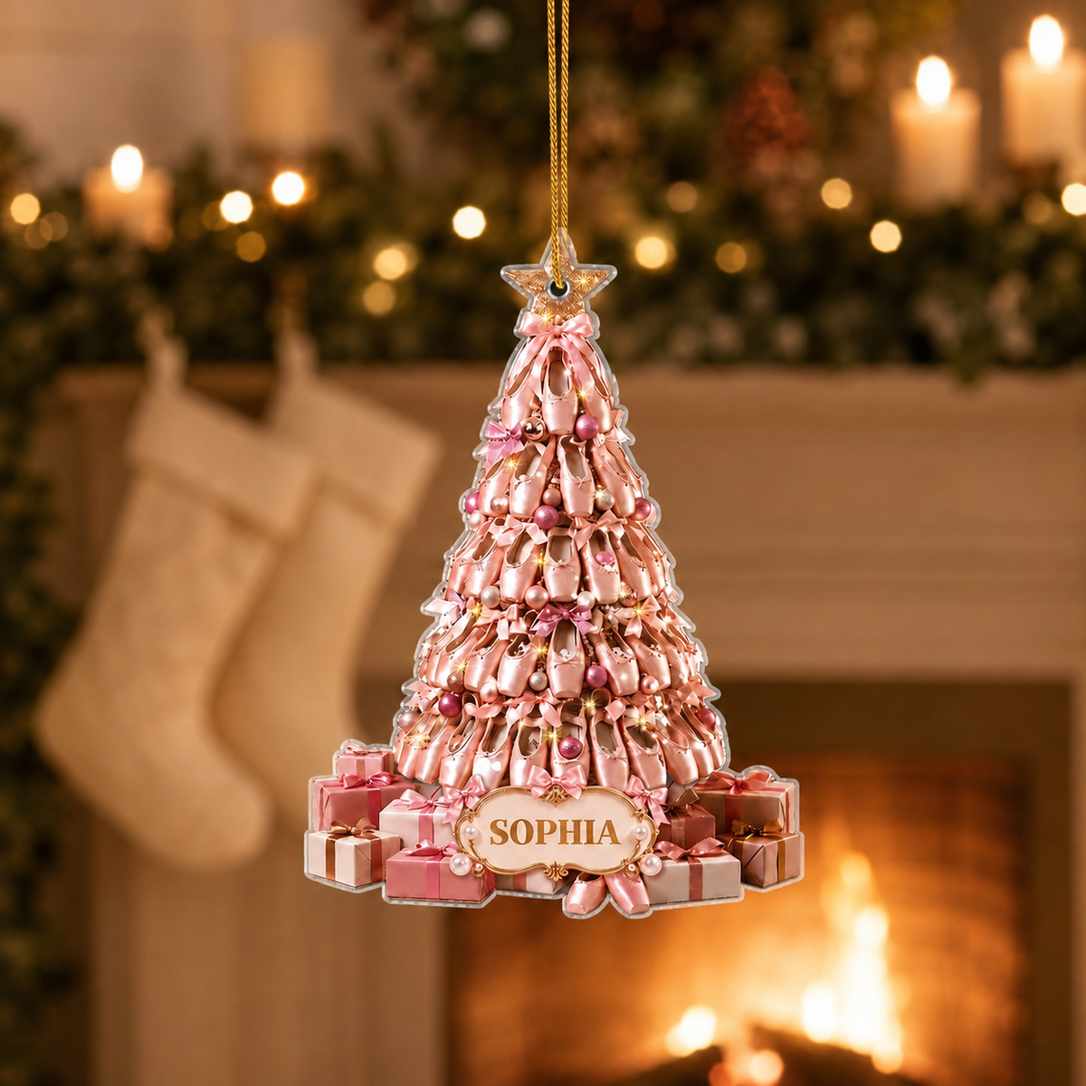 Personalized Ballerina Christmas Acrylic Ornament