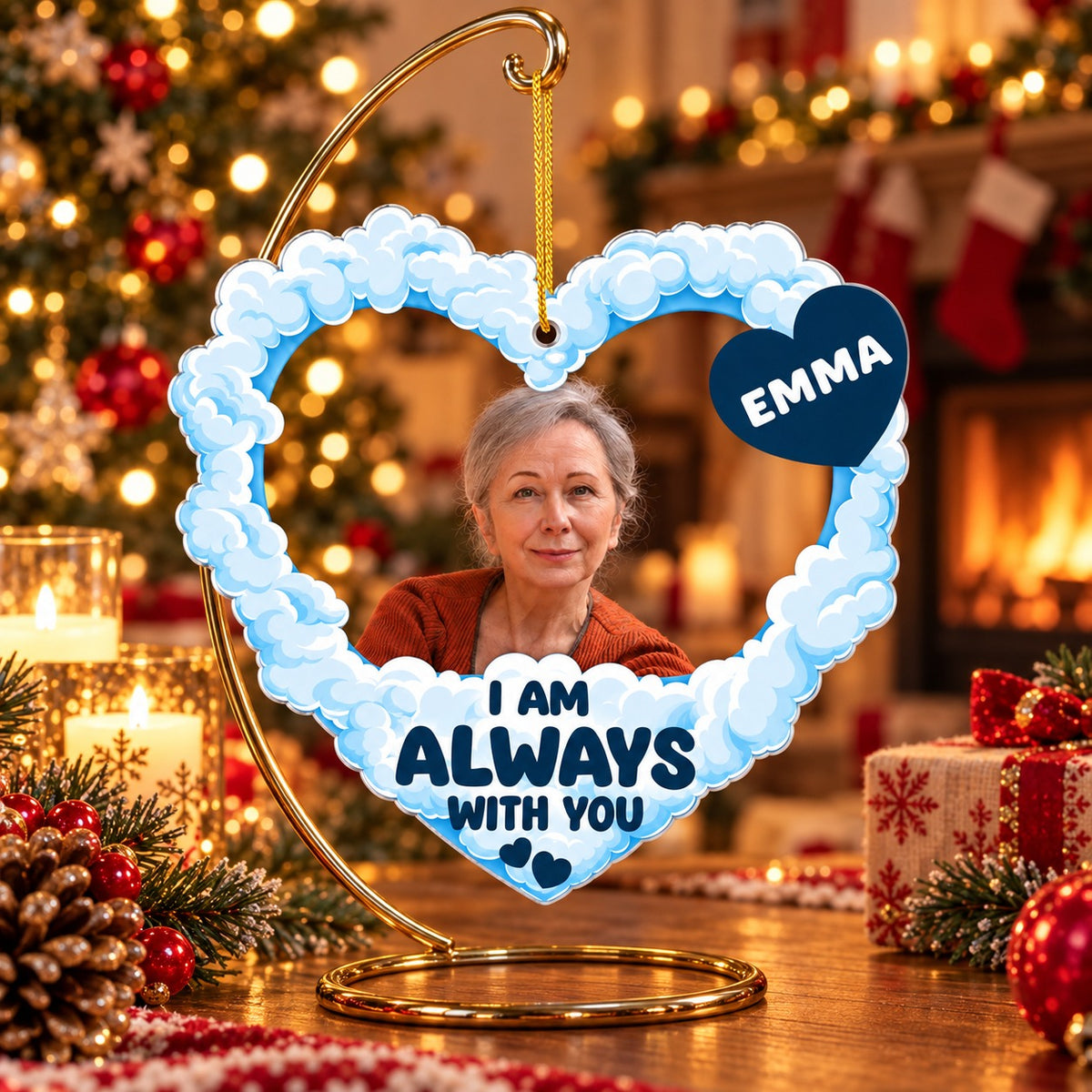 Personalized Memorial Photo Christmas Ornament for Loved Ones