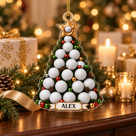 Personalized Golf Ball Christmas Tree Ornament