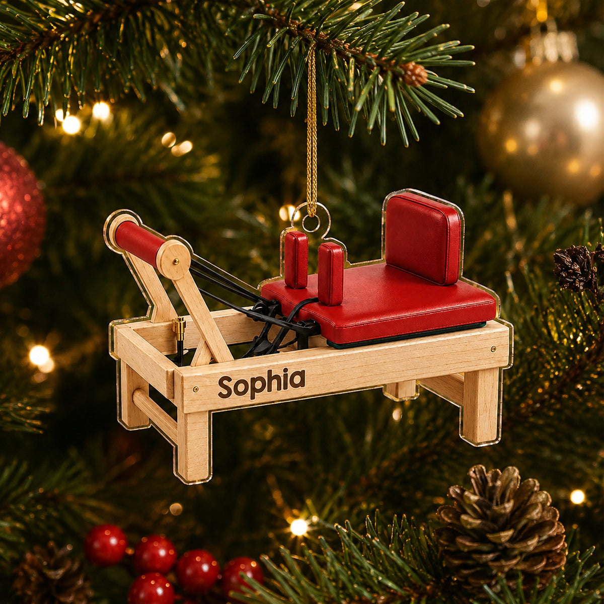 Personalized Pilates Reformer Christmas Ornament product image 2 of 5