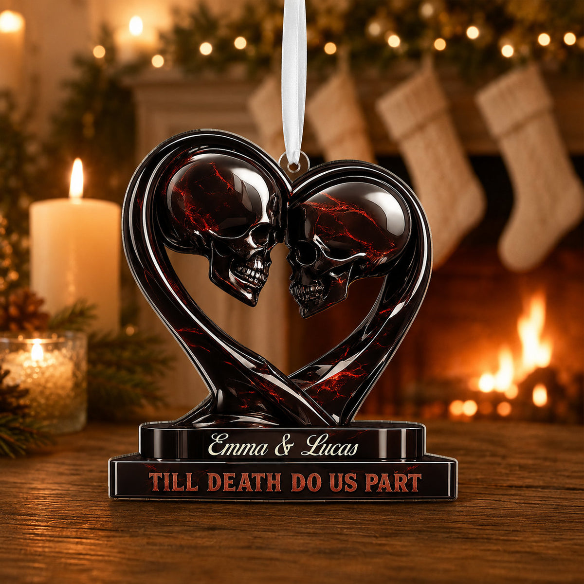 Personalized Gothic Couple Christmas Ornament