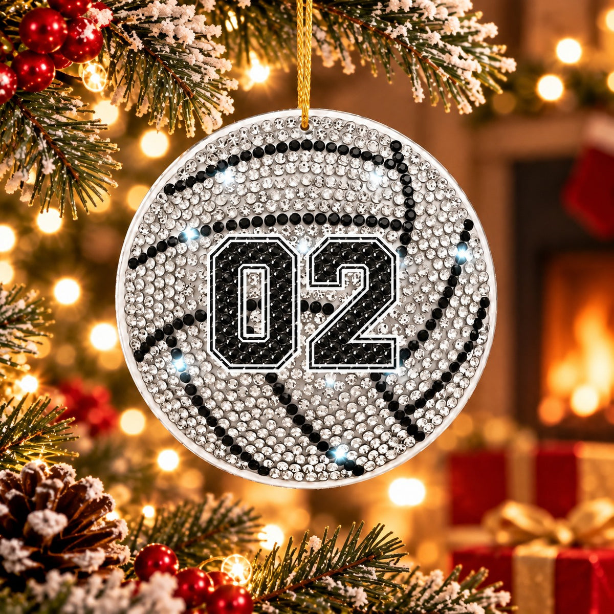 Personalized Sports Ball Christmas Ornament with Jersey Number