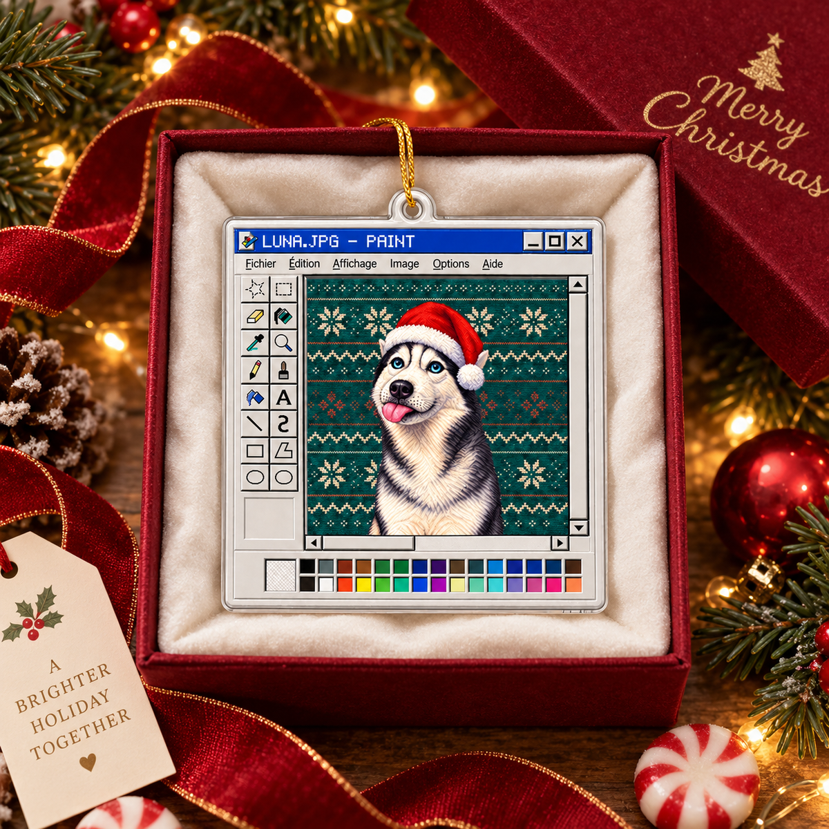 Personalized Pet Photo Christmas Ornament, Dog Ornament