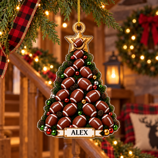 Personalized Football Christmas Tree Ornament
