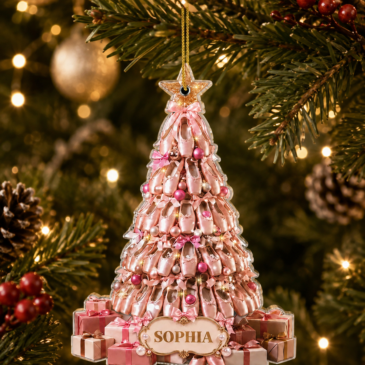 Personalized Ballerina Christmas Acrylic Ornament