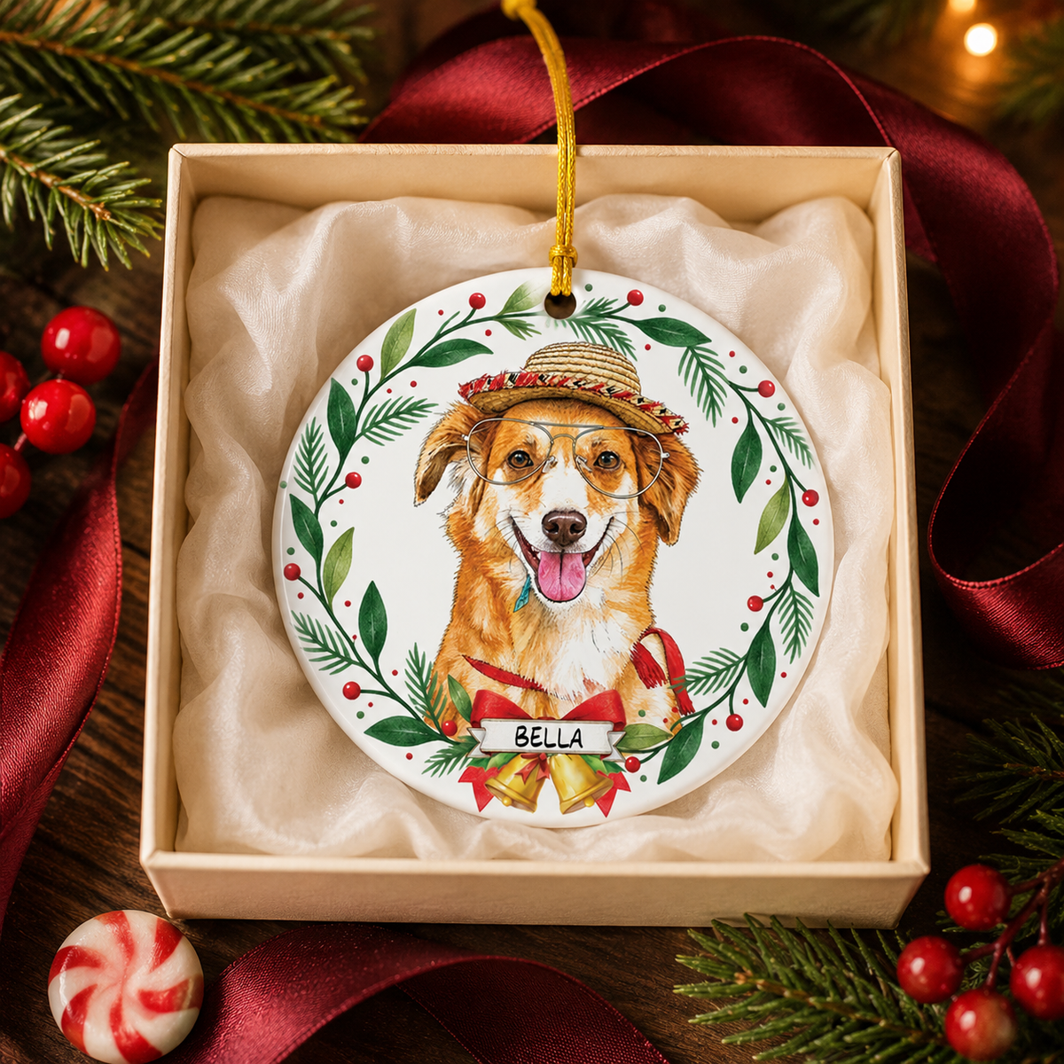 Personalized Pet Photo Christmas Ornament – Dog or Cat product image 6 of 8