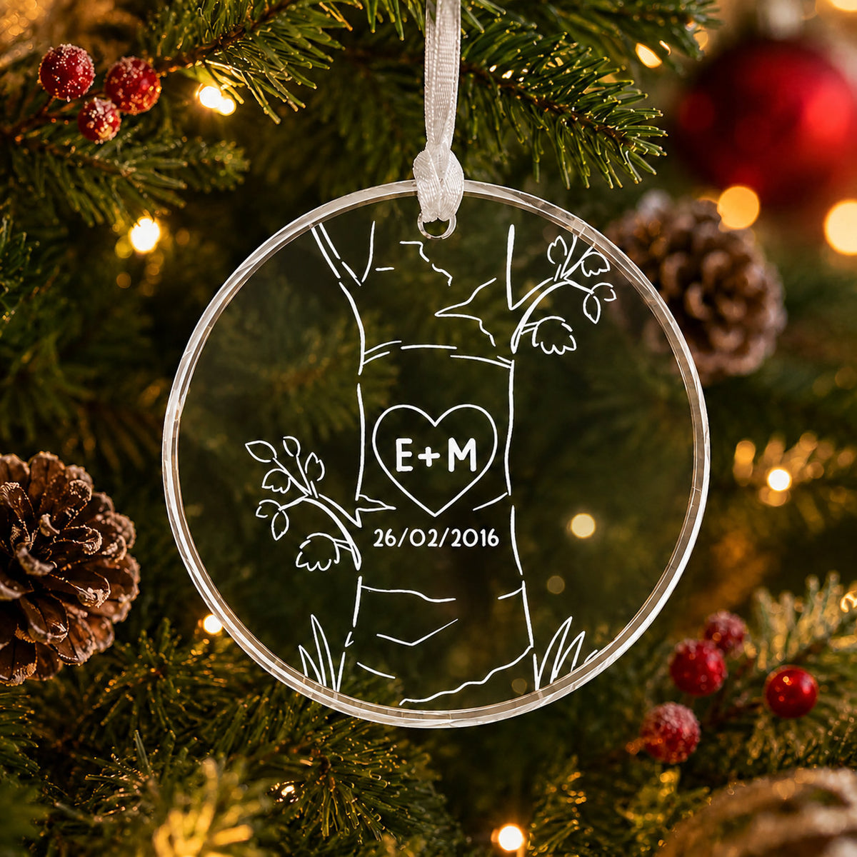Personalized Couple Anniversary Christmas Ornament