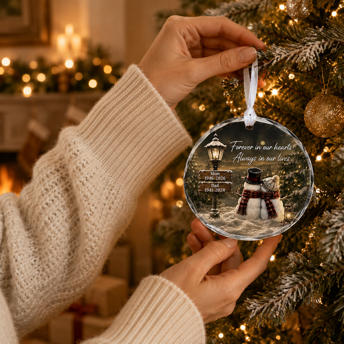 Personalized Memorial Snowman Christmas Ornament product image 7 of 7