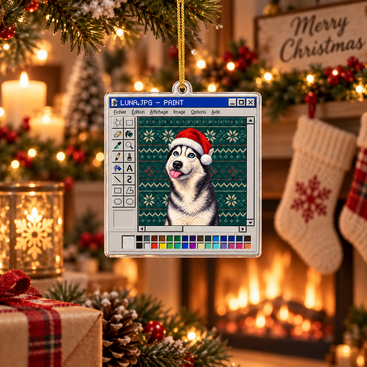 Personalized Pet Photo Christmas Ornament, Dog Ornament