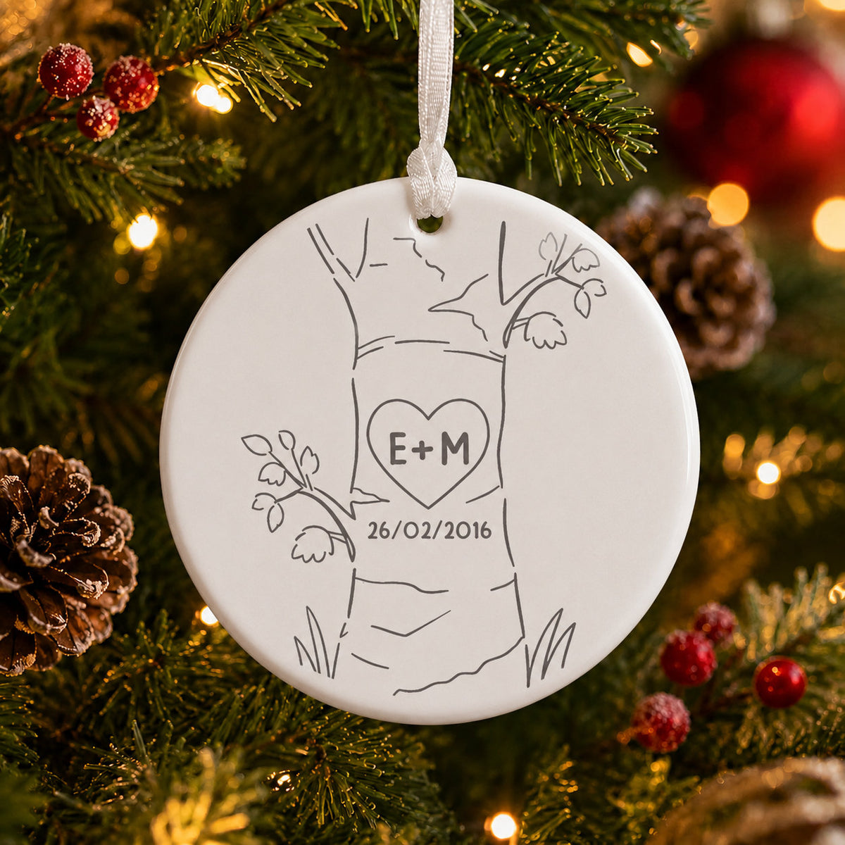 Personalized Couple Anniversary Christmas Ornament