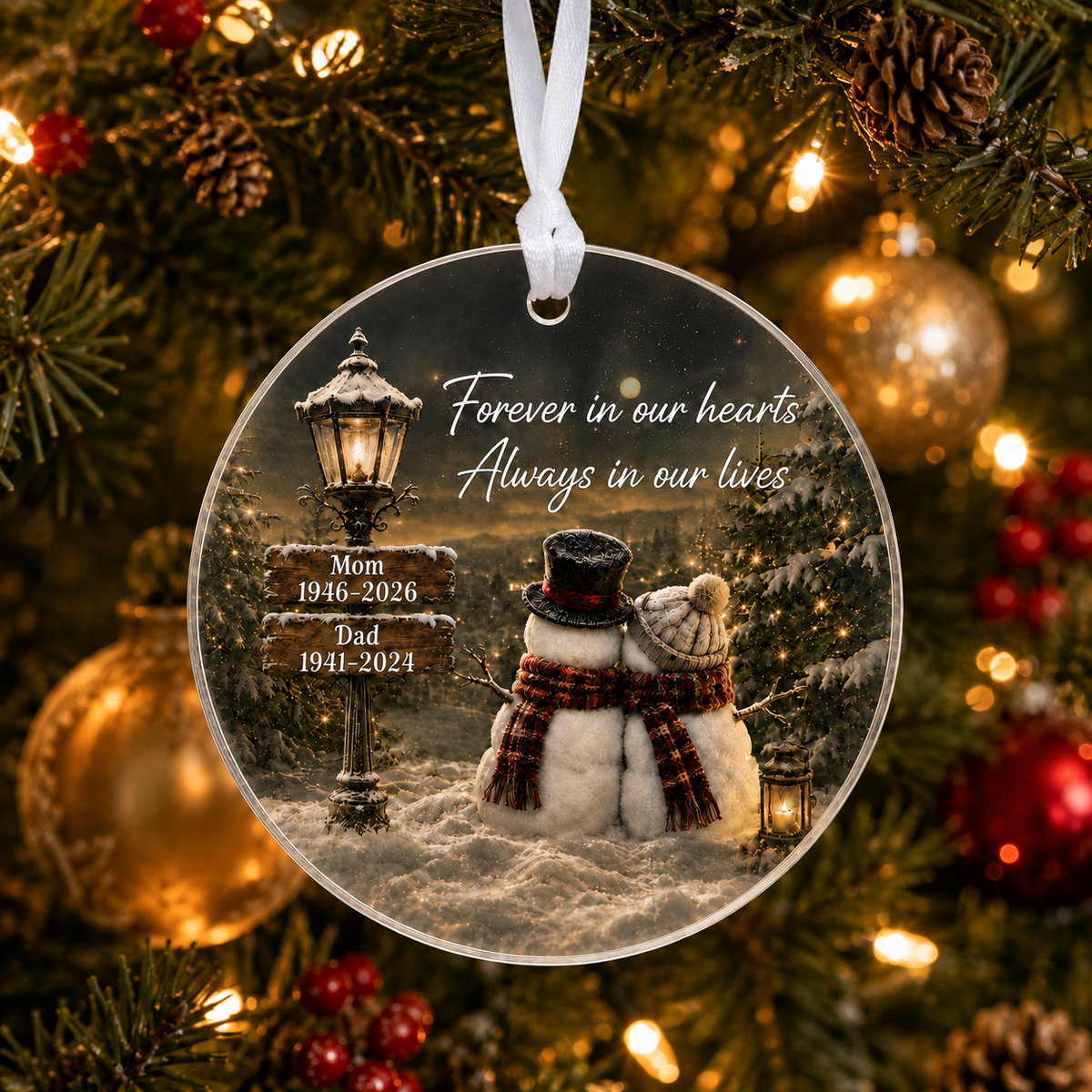 Personalized Memorial Snowman Christmas Ornament product image 2 of 7