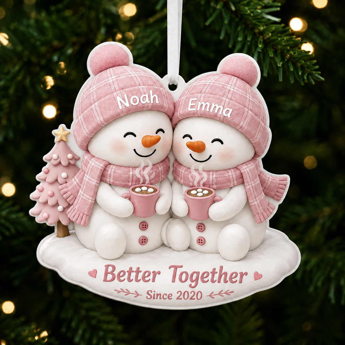Personalized Snowman Couple Christmas Ornament