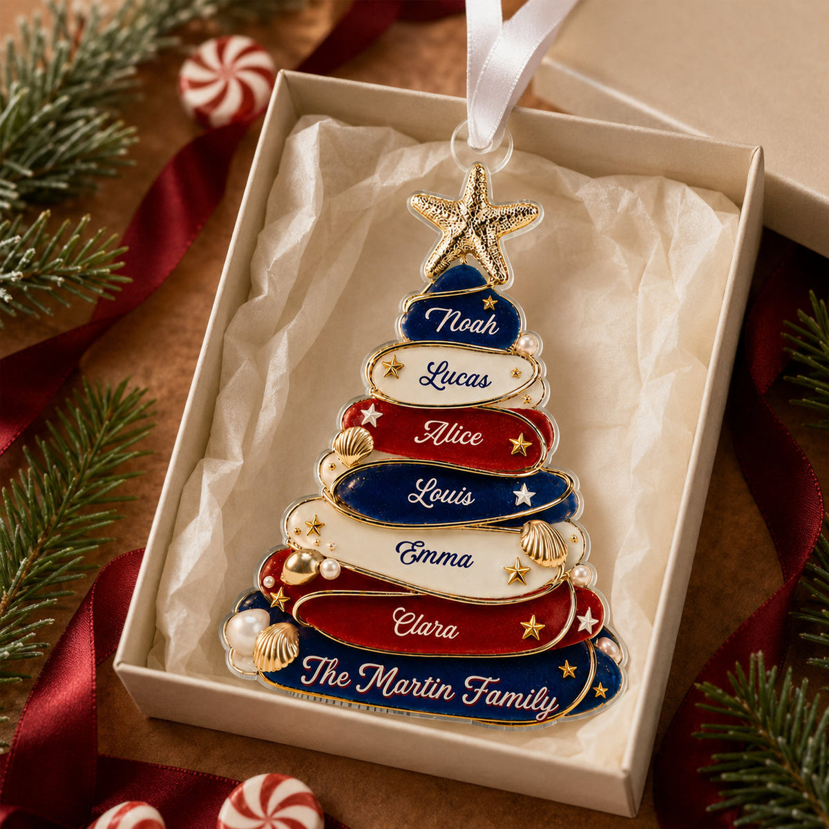 Personalized Family Christmas Tree Ornament