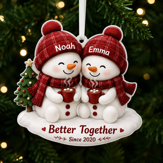 Personalized Snowman Couple Christmas Ornament
