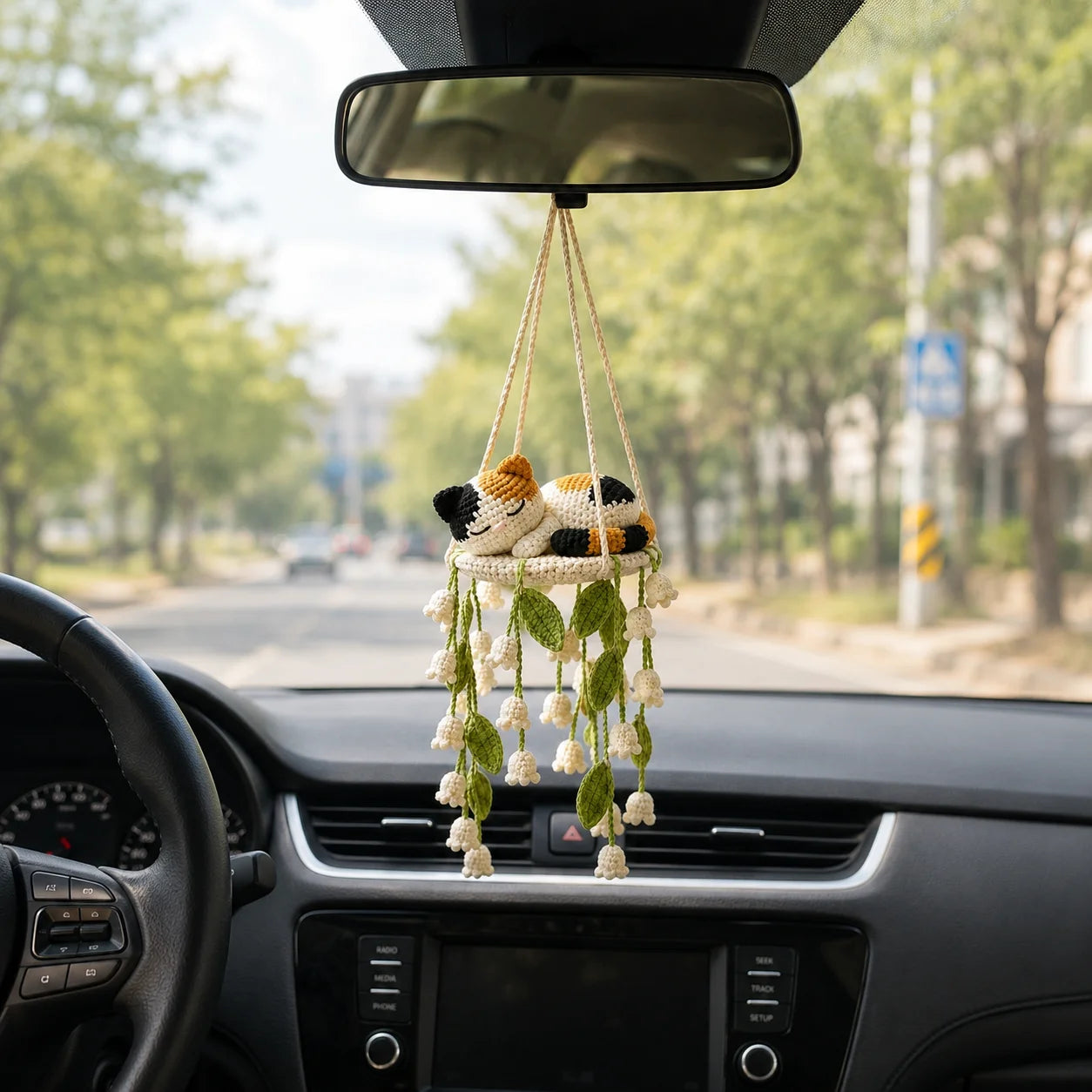 Patchwork Garden Dreamer - Crochet Calico Cat Swing