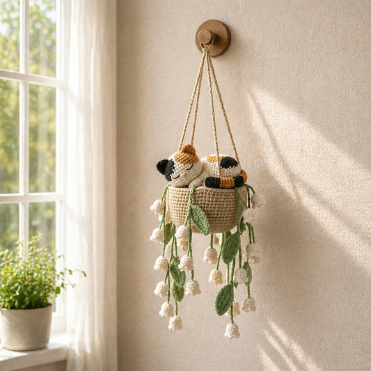 Patchwork Petal Nap - Handmade Calico Cat Basket