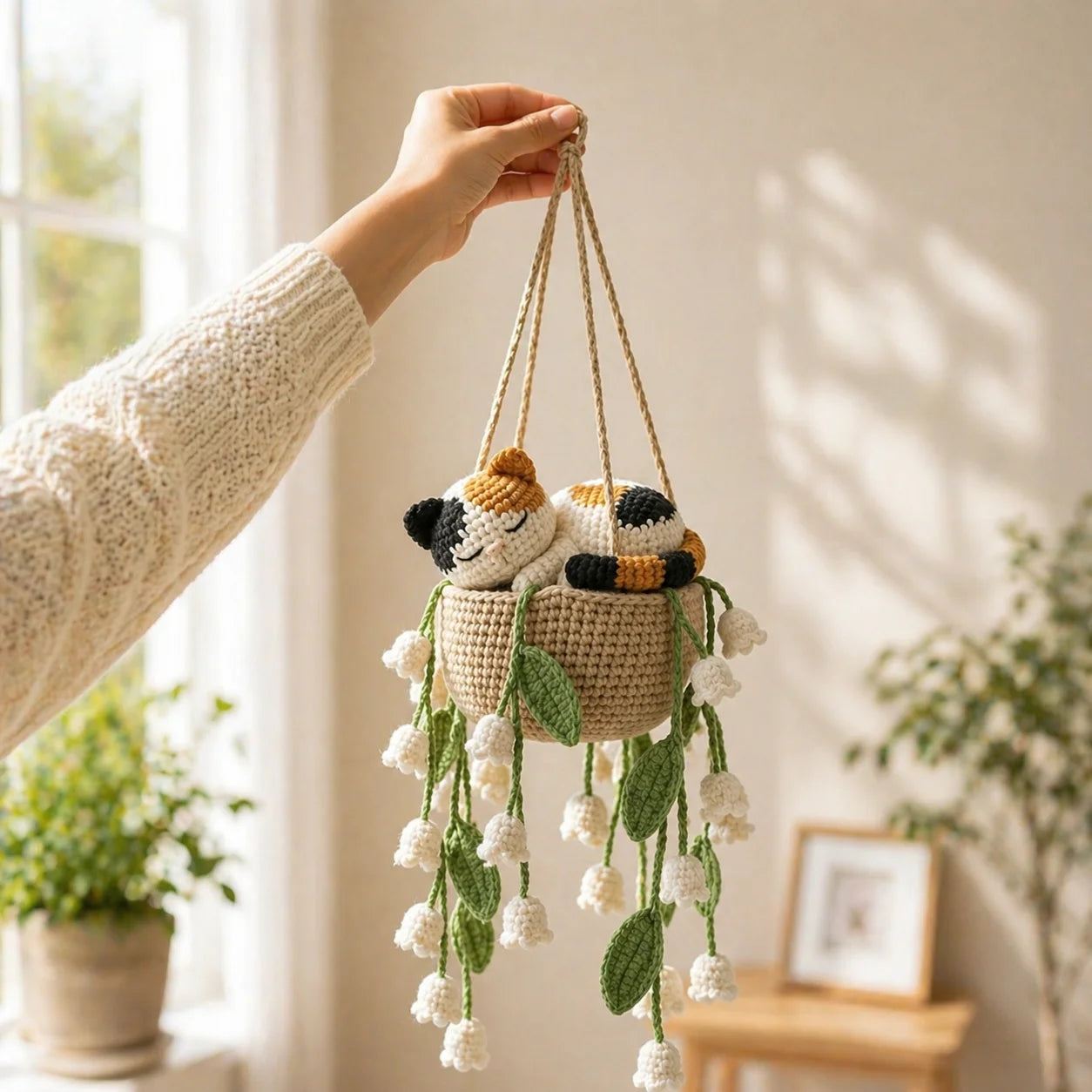 Patchwork Petal Nap - Handmade Calico Cat Basket