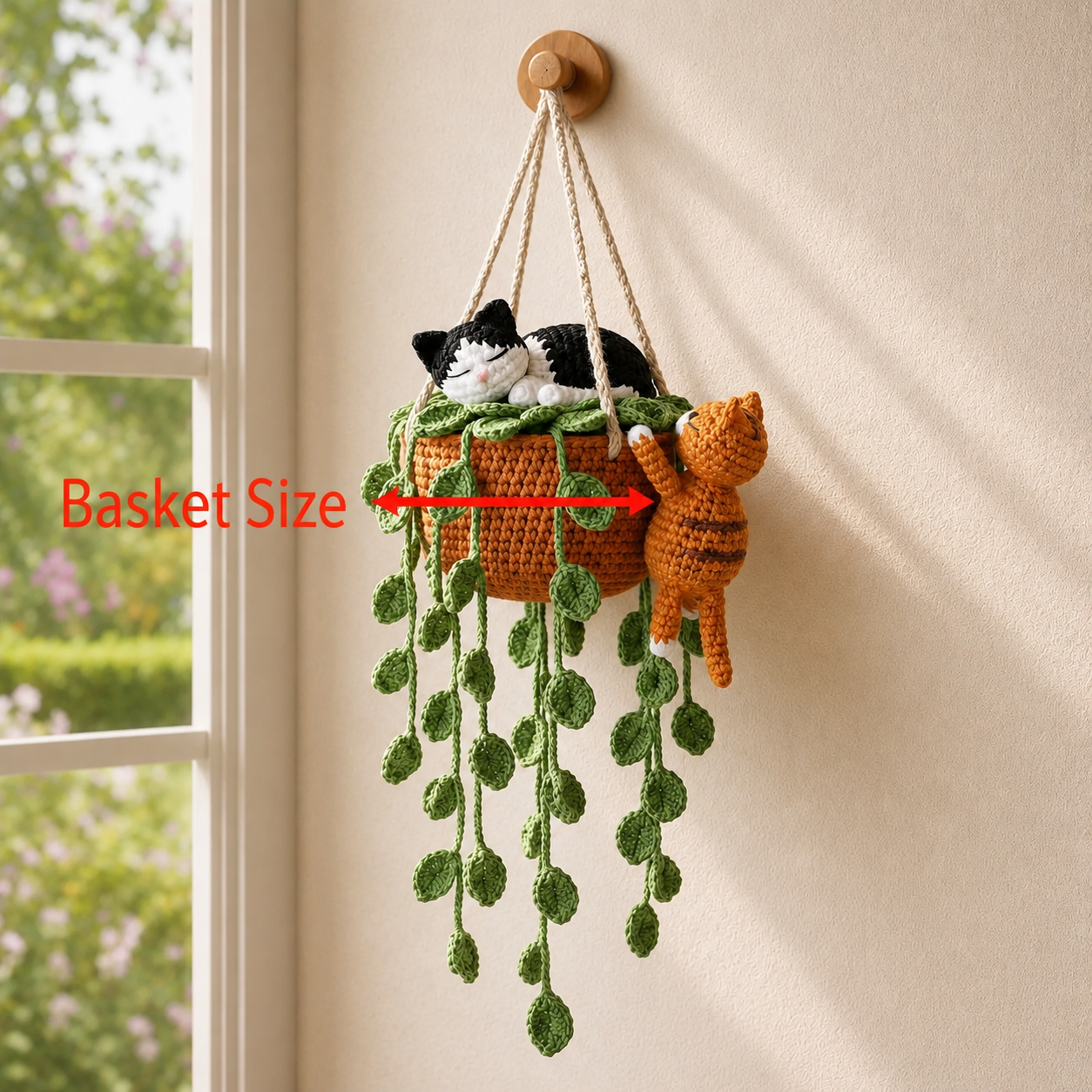 Curious Duo Hideout - Handmade Cat Duo Hanging Basket
