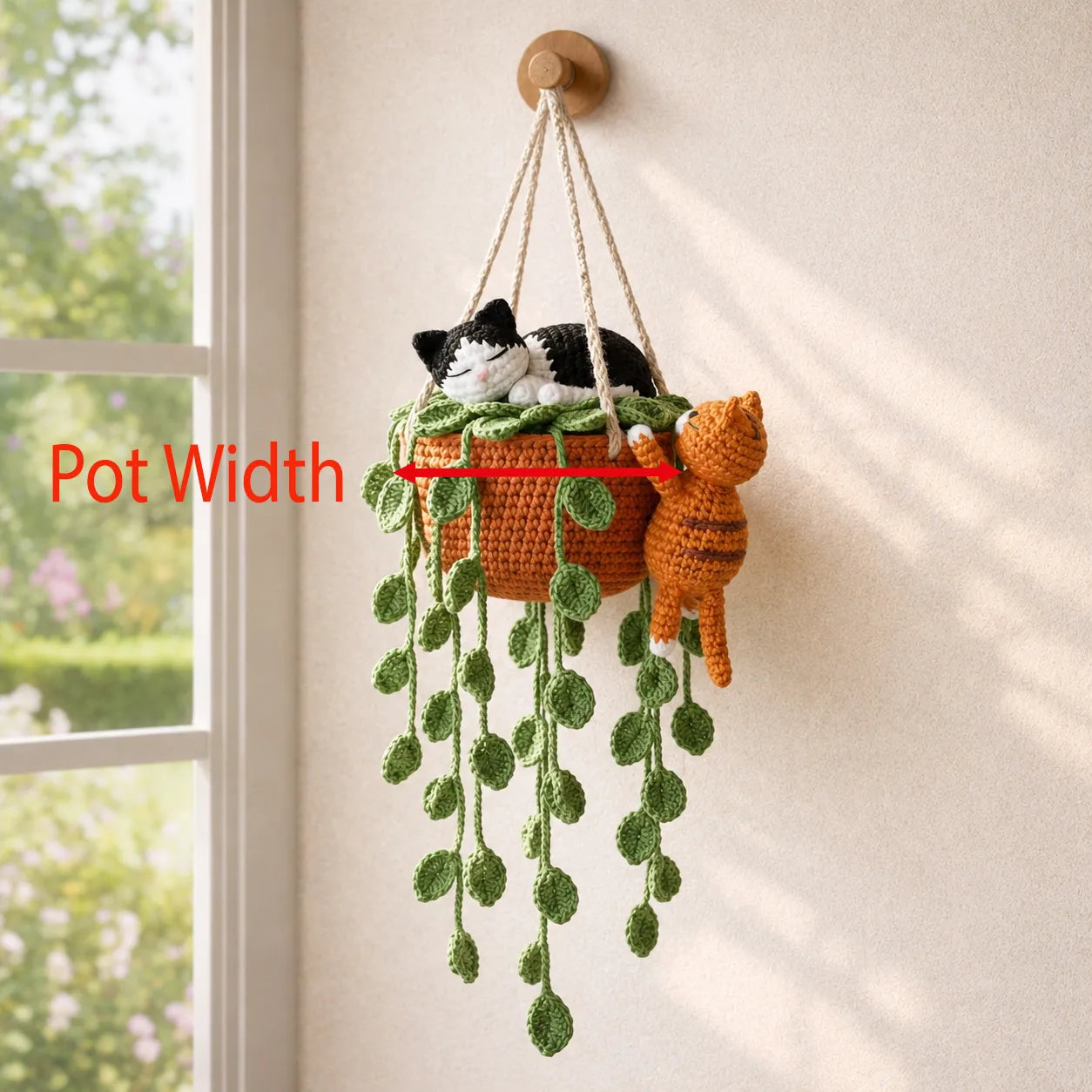 Curious Duo Hideout - Handmade Cat Duo Hanging Basket