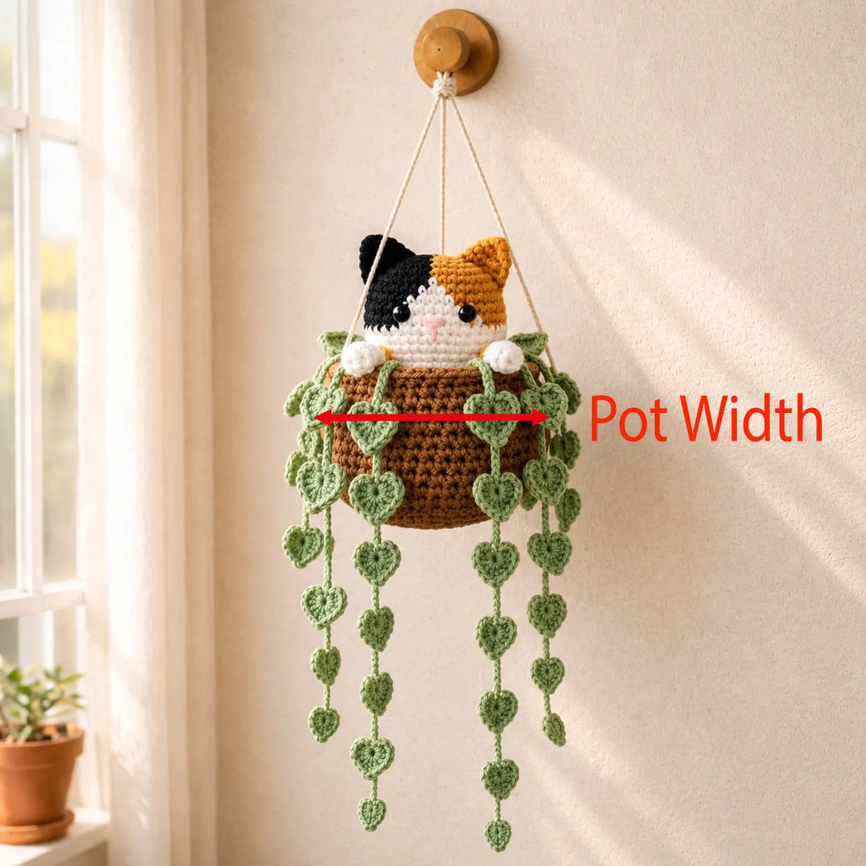 Patchwork Pudding Kitty - Handmade Crochet Calico Cat Basket