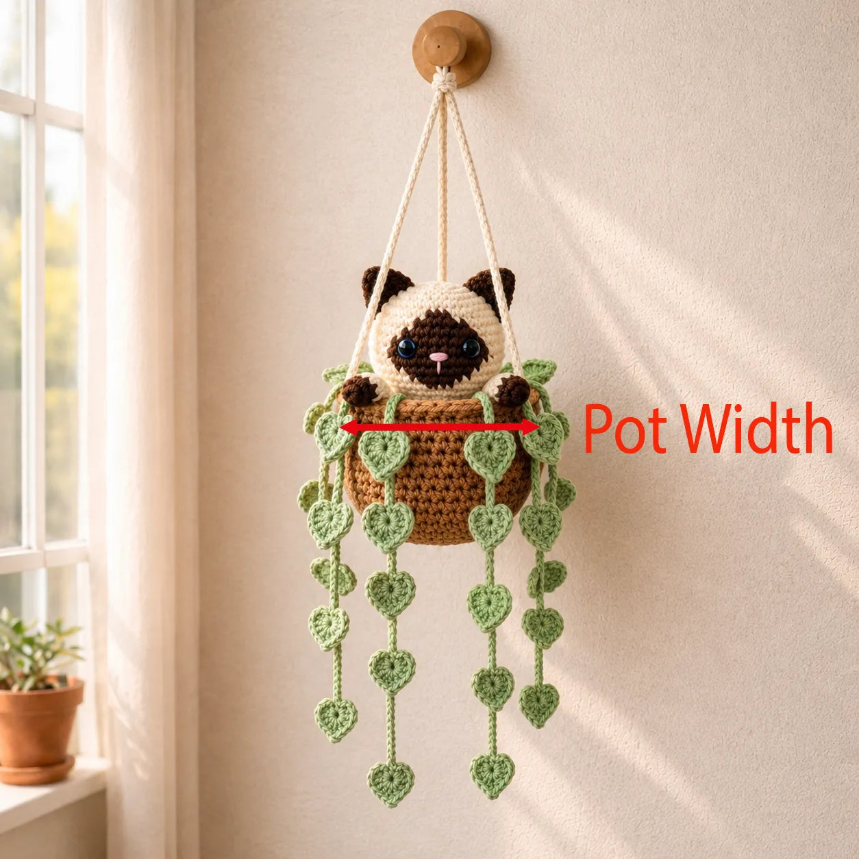 Moondrop Button Eyes - HandmadeCrochet Siamese Cat Basket