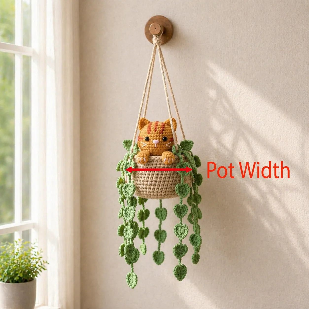 Sunny Little Trouble - Handmade Crochet Orange Tabby Cat Basket