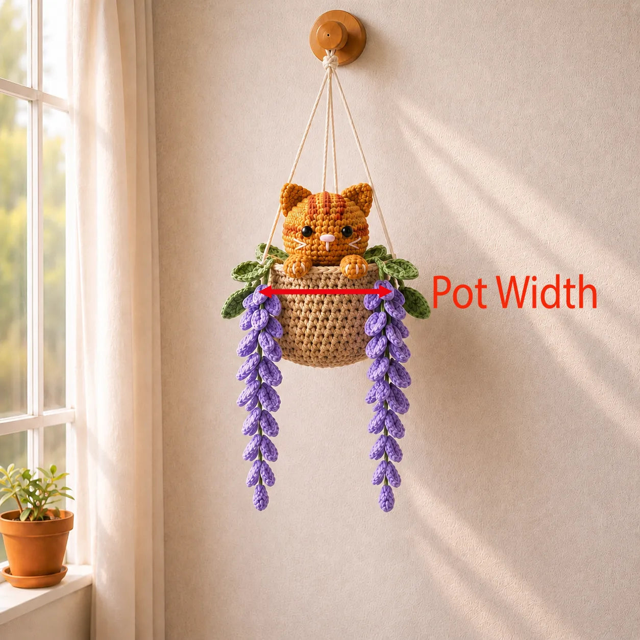 Honey Lavender Trouble - Handmade Crochet Orange Tabby Cat Basket