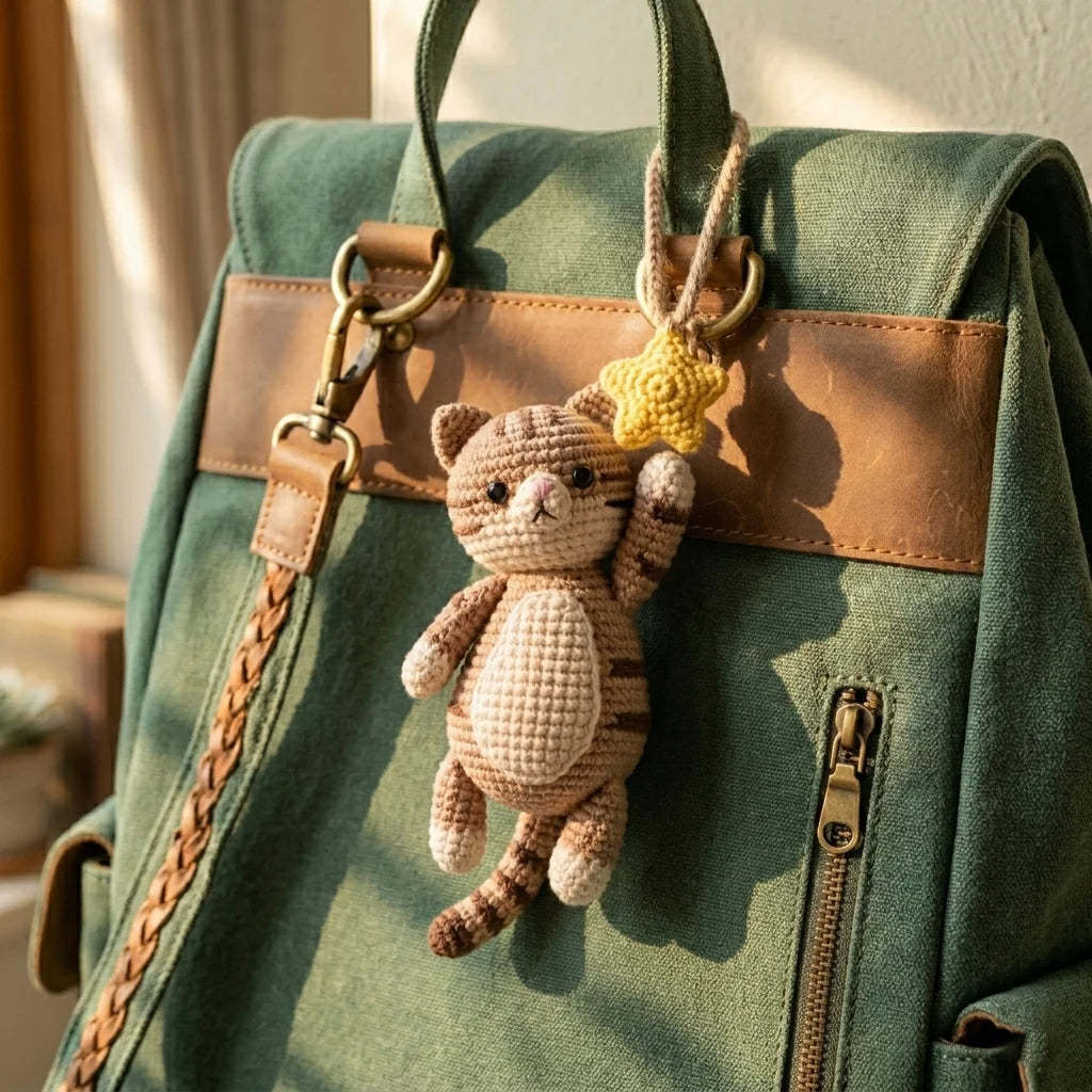 Starry Little Clinger - Handmade Cat Star Hanging Decor
