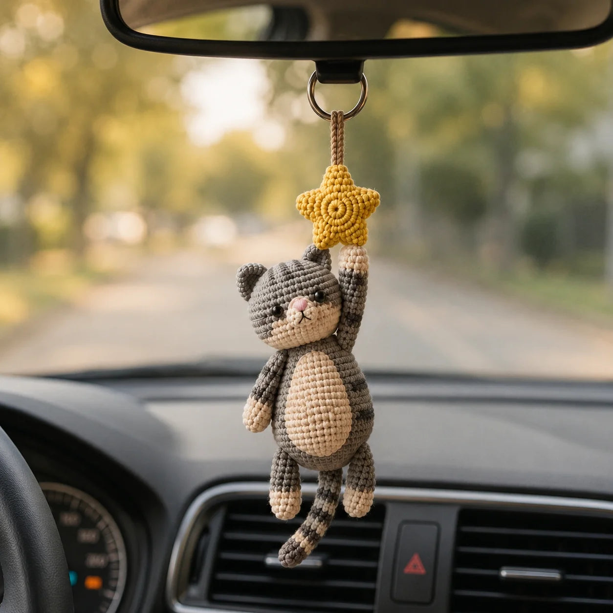 Starry Little Clinger - Handmade Cat Star Hanging Decor