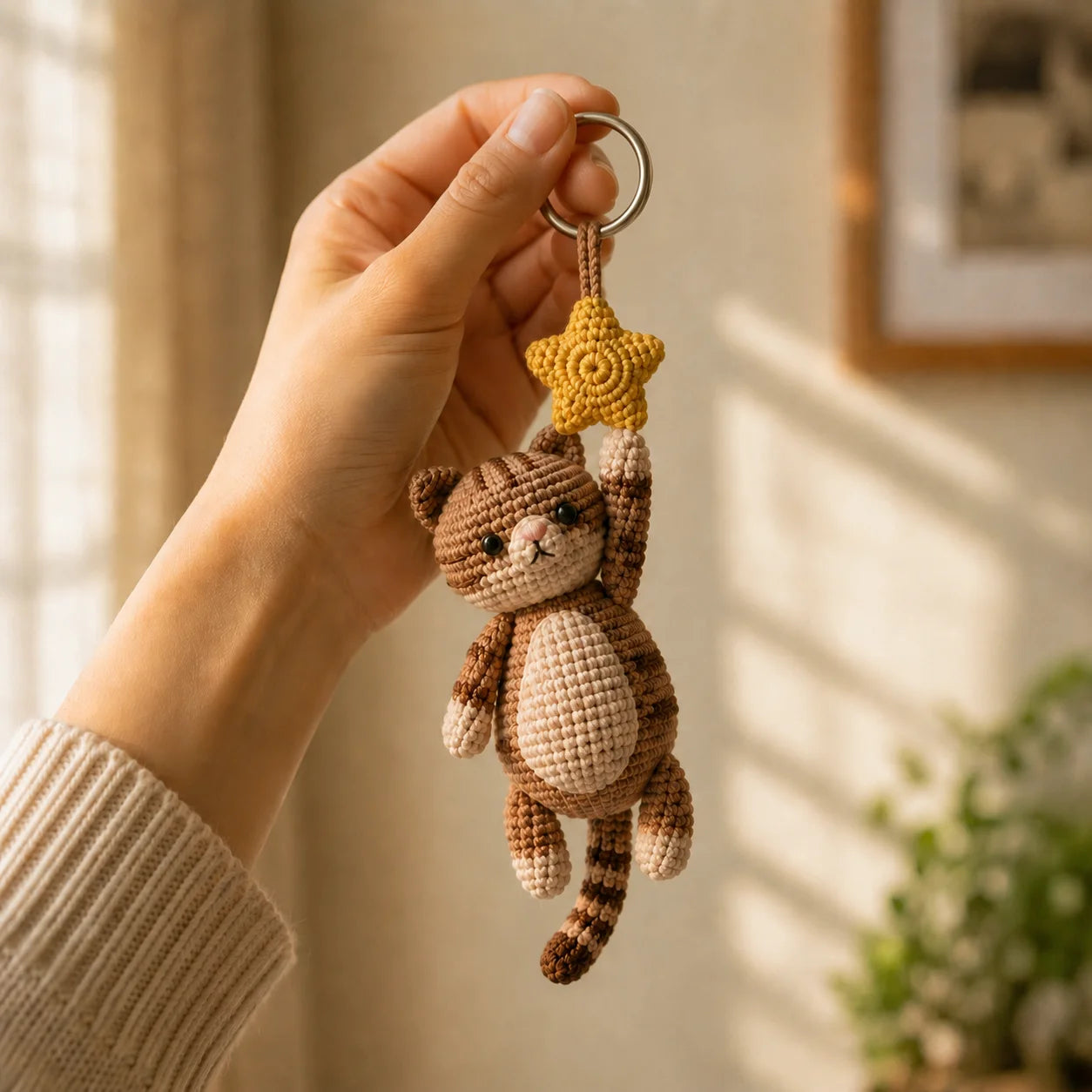 Starry Little Clinger - Handmade Cat Star Hanging Decor