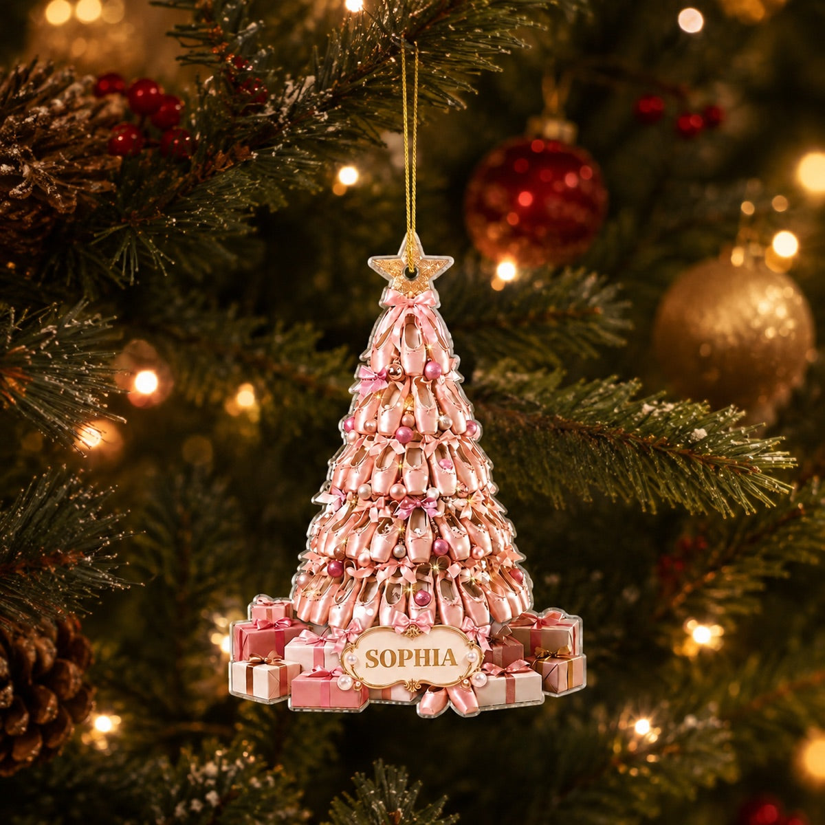 Personalized Ballerina Christmas Acrylic Ornament