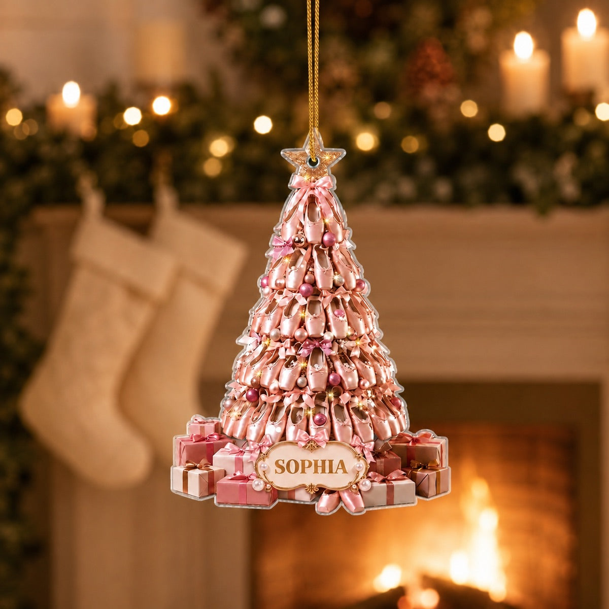 Personalized Ballerina Christmas Acrylic Ornament