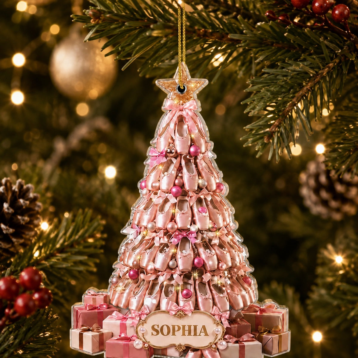 Personalized Ballerina Christmas Acrylic Ornament