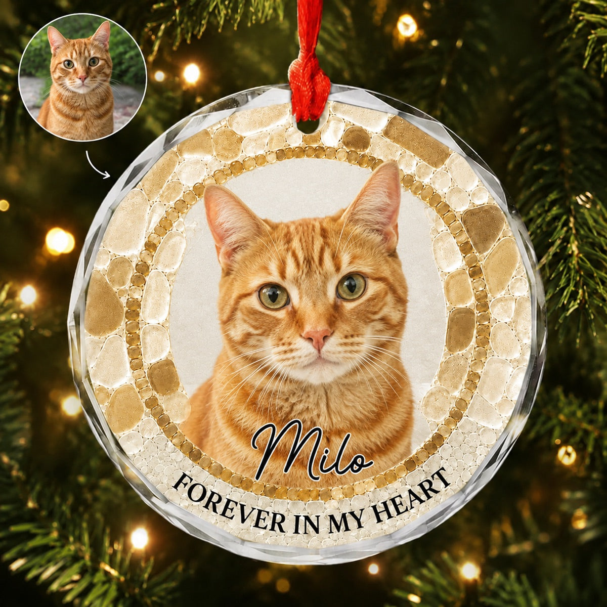 Personalized Pet Memorial Glass Ornament, Dog Ceramic Ornament